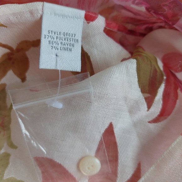 Proportion Petite Conrad Women's Linen Blend Pink Tone Floral Mesh Suit 18 - Picture 7 of 8